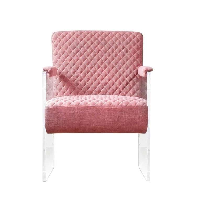 Кресло Devon розового цвета с велюровой обивкой