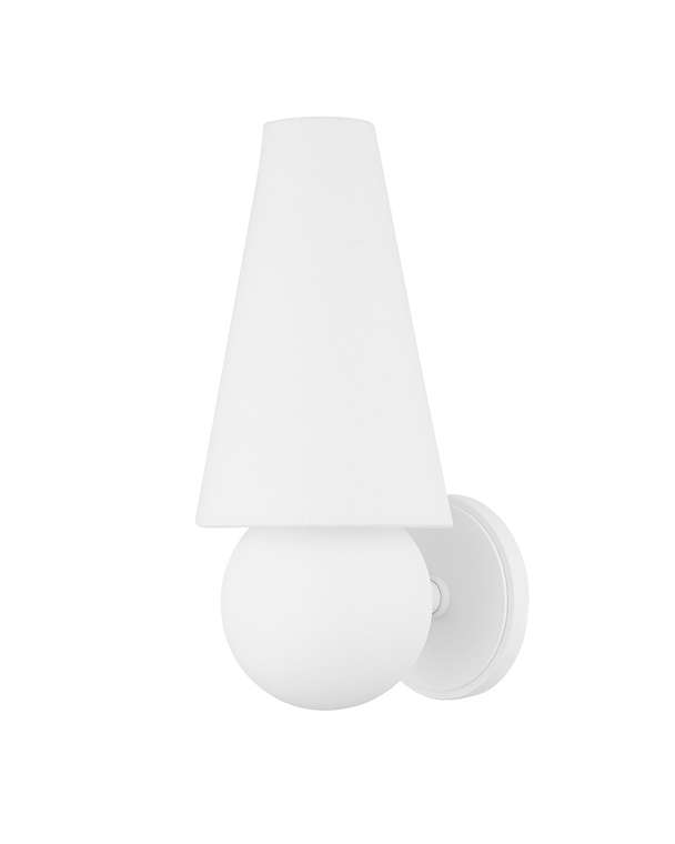 Белое бра “Дрю” с конусным плафоном