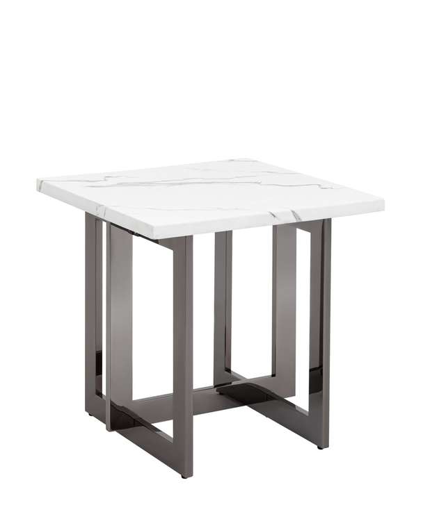 Кофейный столик Нэйтан бело-серого цвета