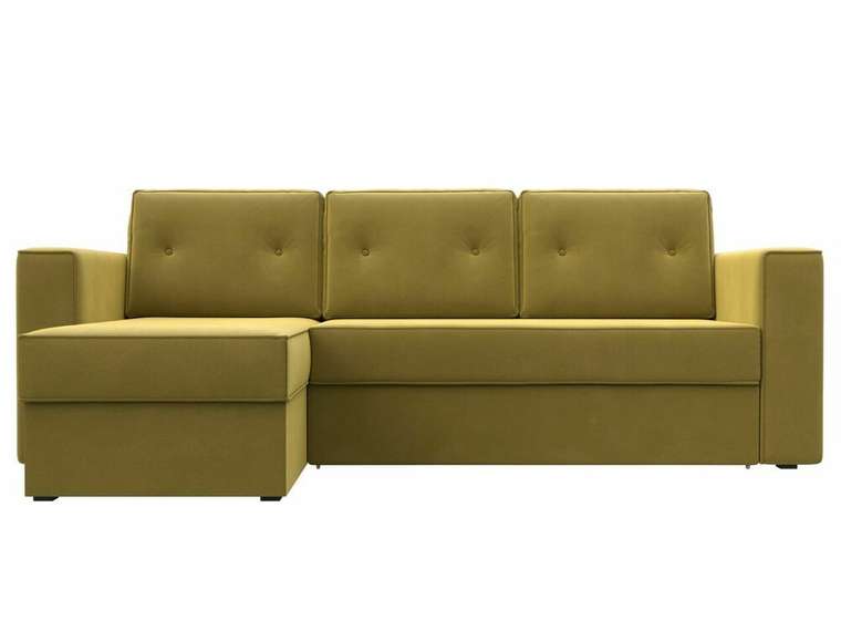 Угловой диван-кровать Принстон желтого цвета левый угол 