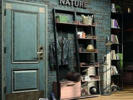 Стеллаж Nature черно-коричневого цвета