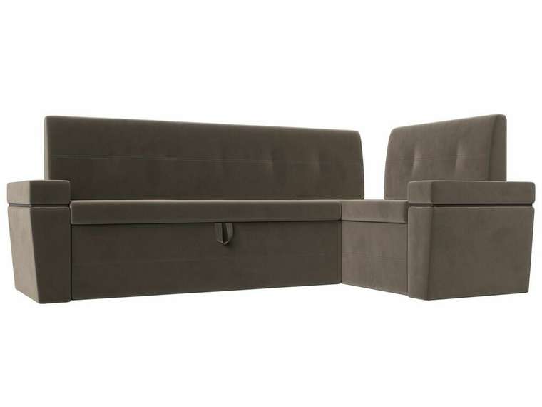 Угловой диван-кровать Деметра коричневого цвета правый угол