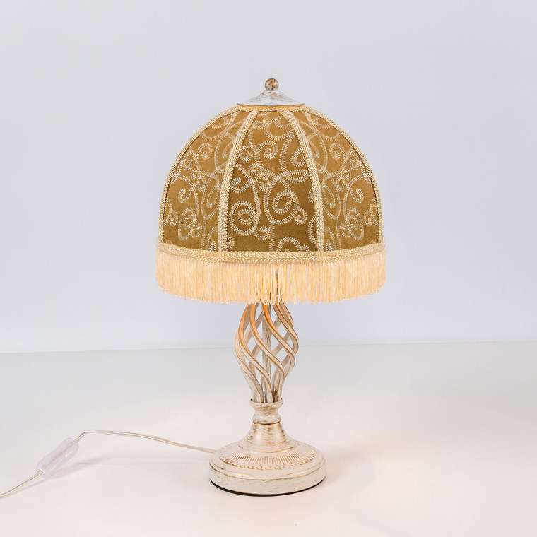 Citilux Базель CL407805 Настольная лампа с абажуром Вышивка Патина