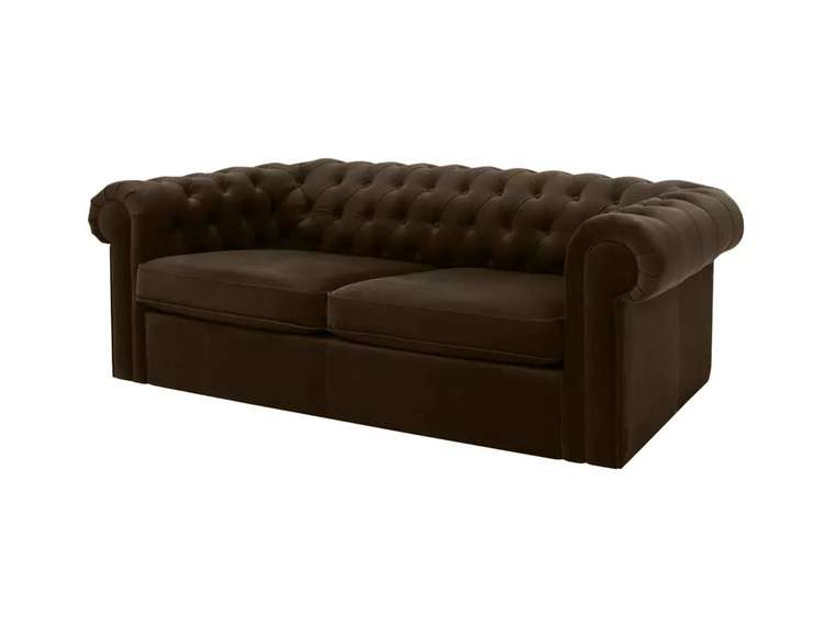 Диван Chesterfield темно-коричневого цвета 