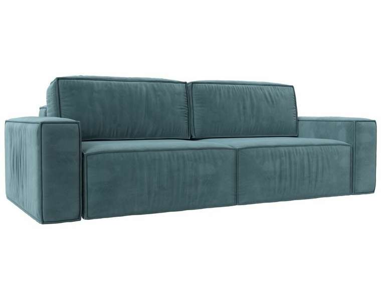 Прямой диван-кровать Прага классик бирюзового цвета