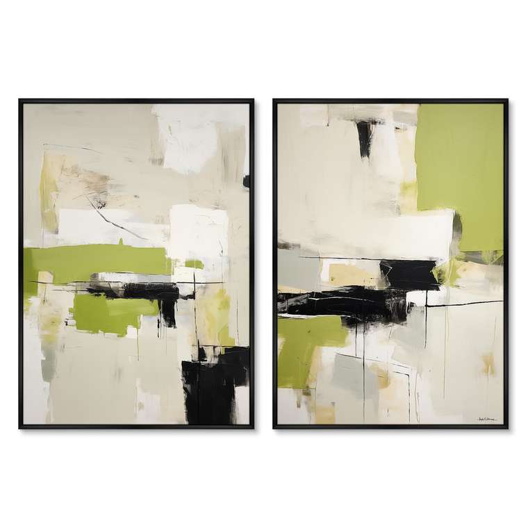 Набор из двух репродукций картин Landscape collection, In green, 2024г.