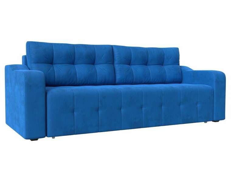 Прямой диван-кровать Лиссабон голубого цвета
