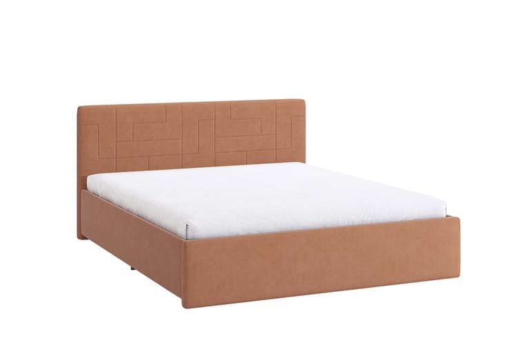 Кровать Лора 2 160х200 персикового цвета без подъемного механизма 