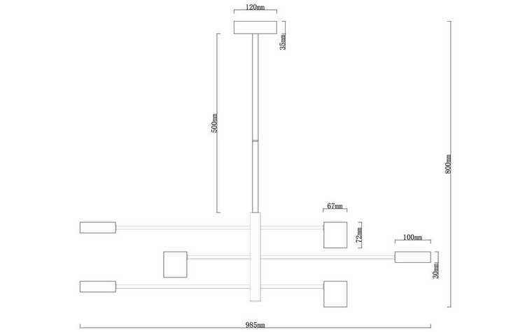 Люстра на штанге Arte Lamp STANLEY A2476PL-40PB
