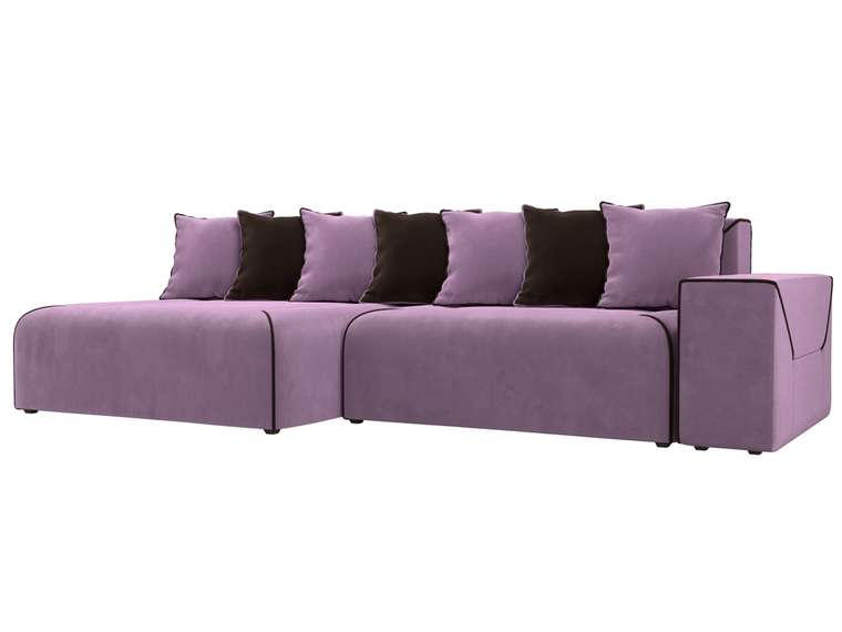 Угловой диван-кровать Кёльн сиреневого цвета левый угол