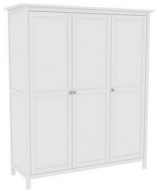 Шкаф трёхдверный Кантри белого цвета