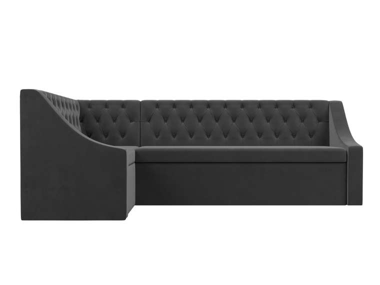Угловой диван-кровать Мерлин серого цвета левый угол