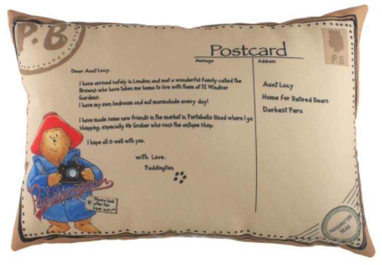 Подушка с принтом "Paddington Postcard"