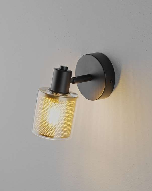 Спот Suspent V11831-1W черно-золотого цвета