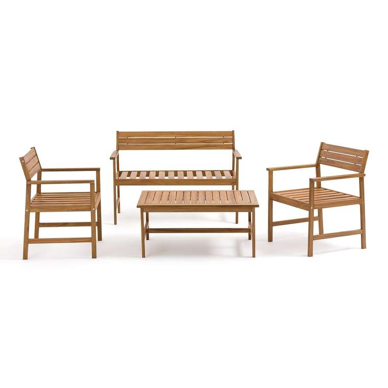 Комплект мебели для сада из Акации Mahano бежевого цвета