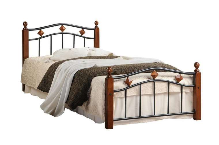Кровать Single 90х200 коричнево-черного цвета