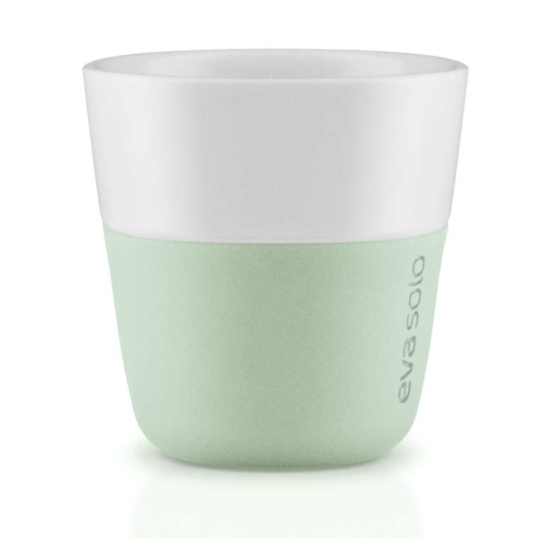 Набор из двух чашек для эспрессо зелено-белого цвета