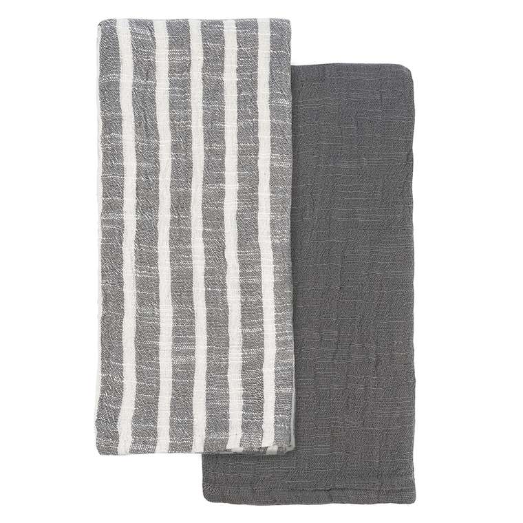 Набор из двух базовых муслиновых полотенец Essential серого цвета