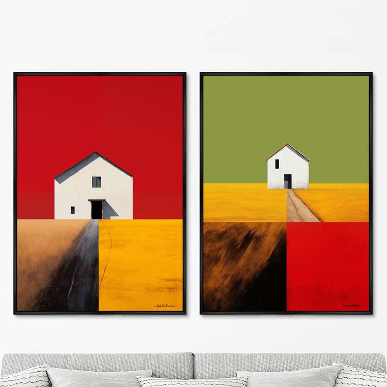 Набор из двух репродукций картин Landscape Collection, Fields, 2024г.