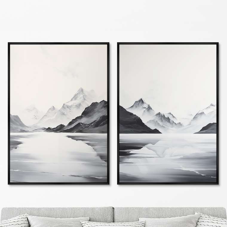 Набор из двух репродукций картин Landscape collection, Reflection, 2024г.