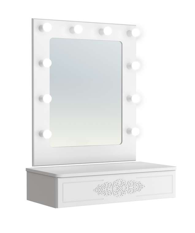 Комплект из подвесной тумбы с зеркалом Асассолсоль белого цвета