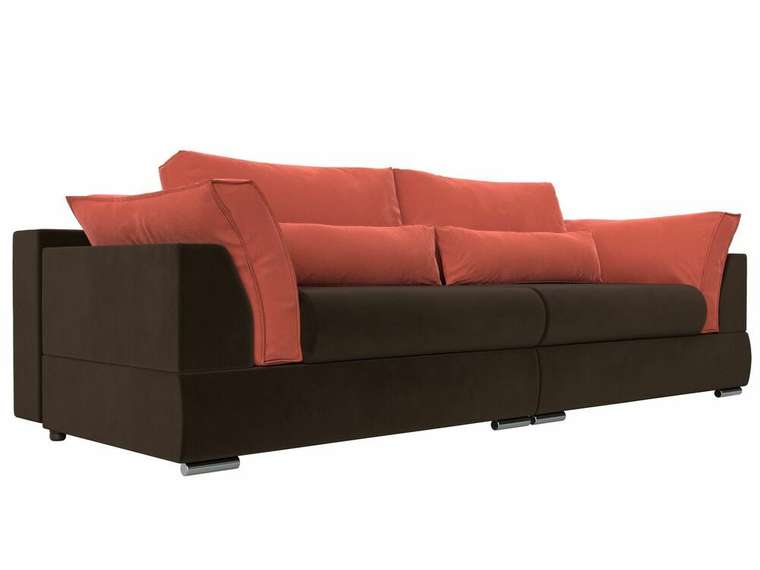 Прямой диван-кровать Пекин кораллово-коричневого цвета