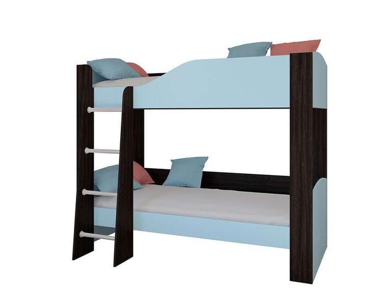 Двухъярусная кровать Астра 2 80х190 цвета Венге-голубой