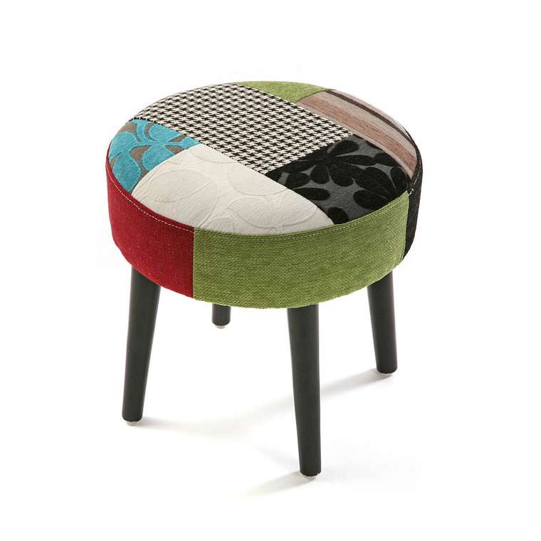 Пуф Cube Stoo bl/gr Patchwork с обивкой из полиэстера