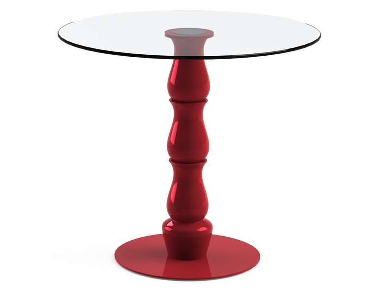 Обеденный стол "VESPER Red" со столешницей из закаленного стекла  