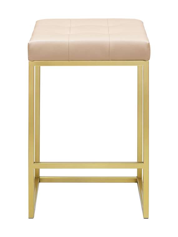 Полубарный стул Soho бежевого цвета с золотым основанием