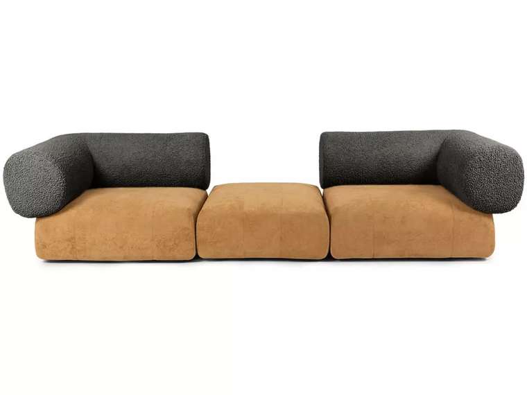 Модульный диван Trevi коричнево-черного цвета