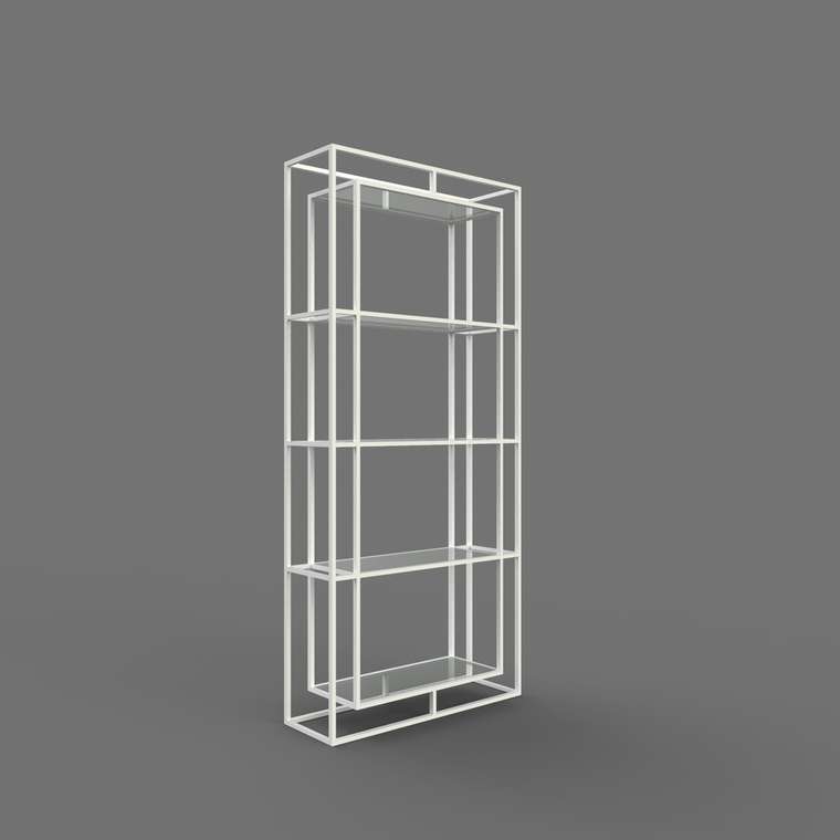 Стеллаж "Gustav" белый с зеркалом (2200х1100х300)