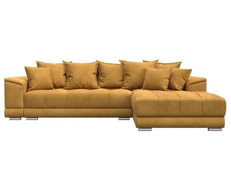 Угловой диван-кровать НордСтар желтого цвета правый