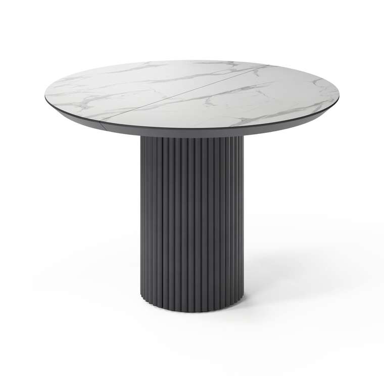 Раздвижной обеденный стол Ботейн M бело-черного цвета