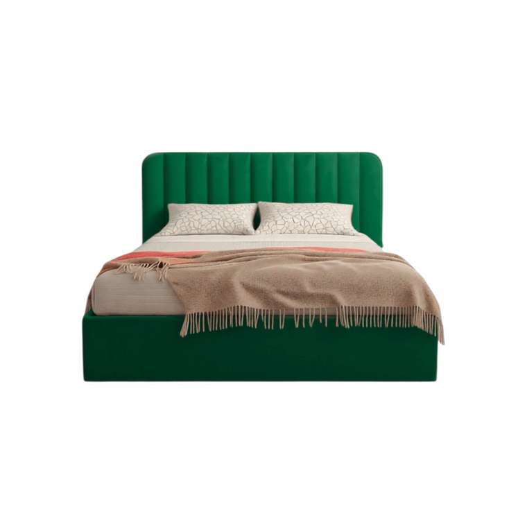 Кровать Beauty 180х200 зеленого цвета с подъемным механизмом