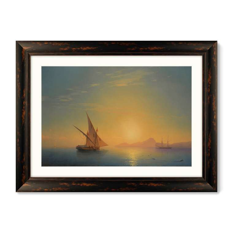 Репродукция картины Закат над Искьей 1857 г.