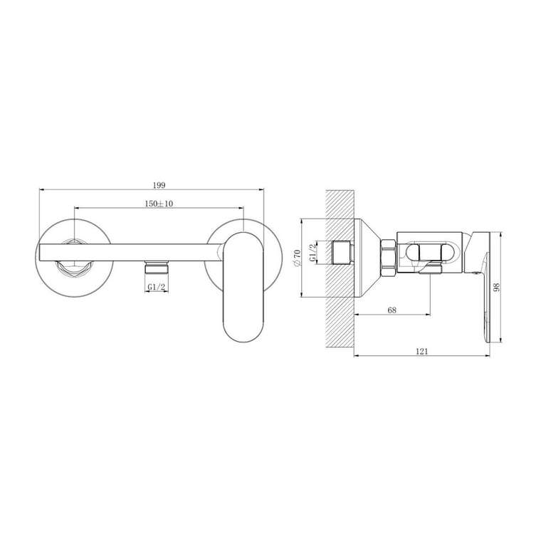 Гигиенический душ со смесителем Haiba HB5516-5, матовое золото