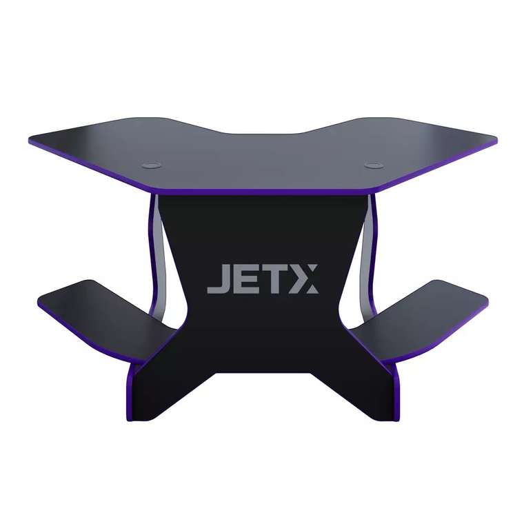 Игровой угловой компьютерный cтол Jetx черно-пурпурного цвета