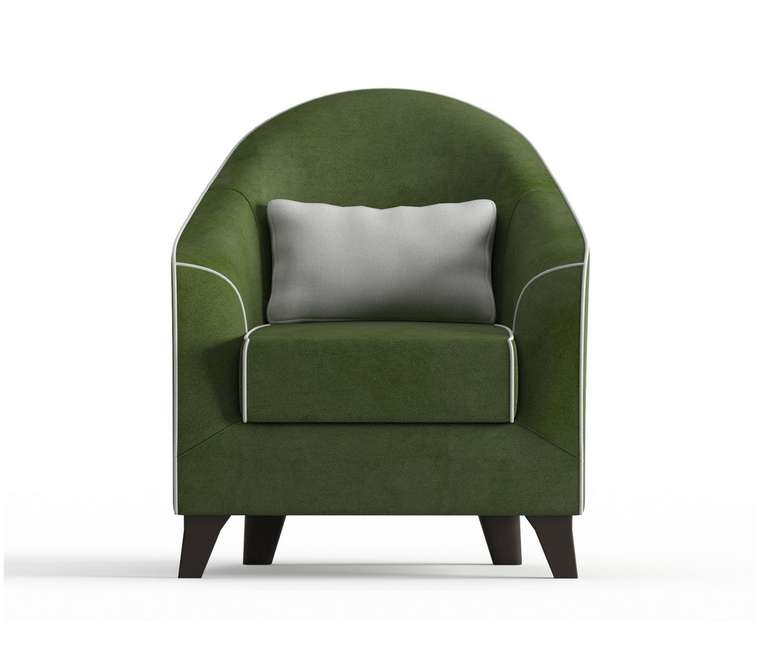 Кресло Бемоль в обивке из велюра темно-зеленого цвета