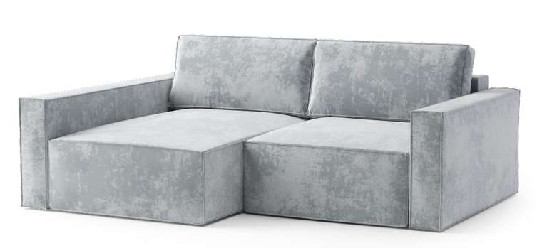 Угловой диван-кровать Софт серого цвета левый