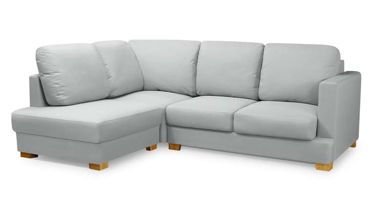 Угловой диван-кровать Плимут светло-серого цвета