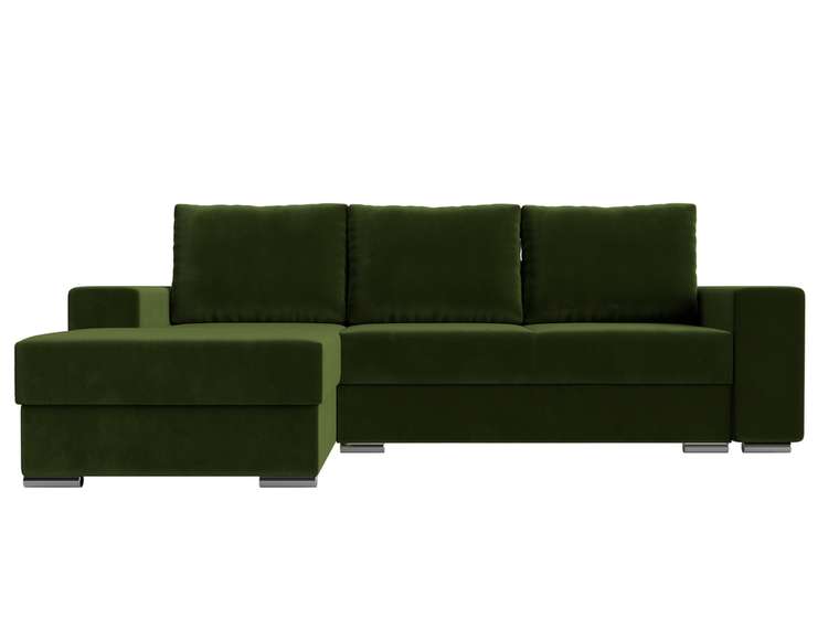 Угловой диван-кровать Дрезден зеленого цвета левый угол
