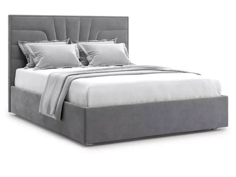 Кровать Premium Milana 140х200 серого цвета с подъемным механизмом