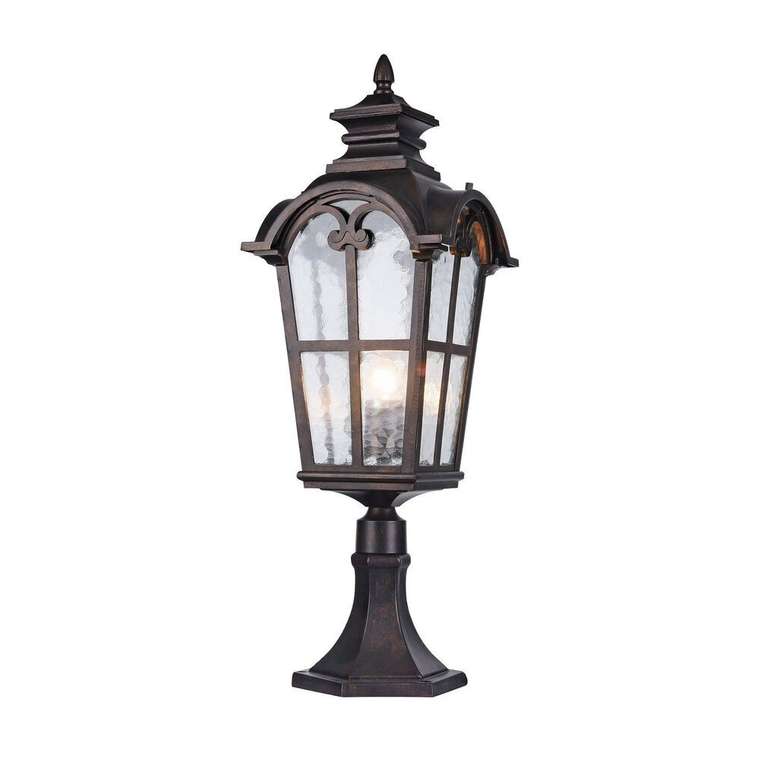 Уличный столб Bristol кофейный металл, стекло 1*E27*60W, IP44, excluded