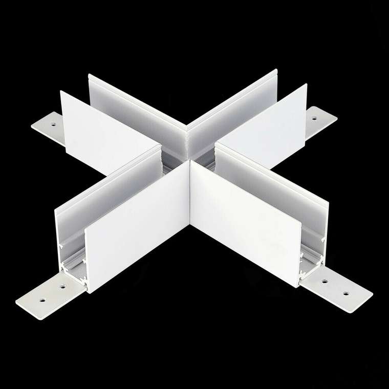 Коннектор X-образный для подвесного / накладного магнитного  шинопровода ST-Luce Белый SKYLINE 48