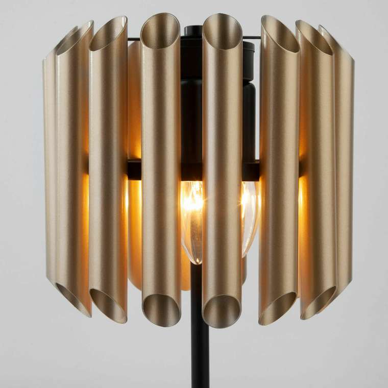 Настольная лампа с металлическим плафоном 01106/3 латунь / черный Castellie