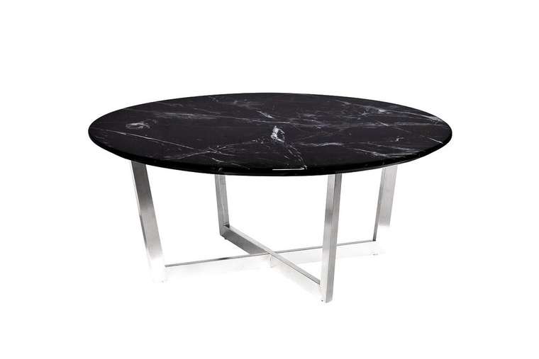 Стол журнальный черный под мрамор