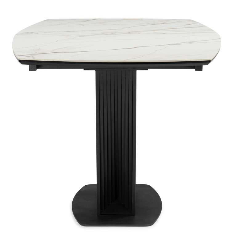 Раздвижной обеденный стол Вейл 160 черно-белого цвета