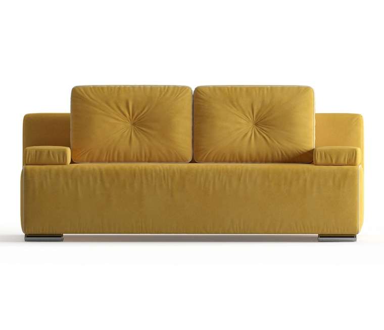 Диван-кровать Роклин в обивке из велюра желтого цвета