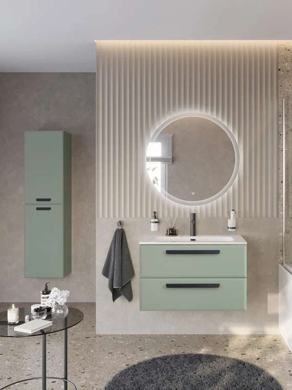 Мебель для ванной комнаты Eco-Cer-N 80 зеленого цвета